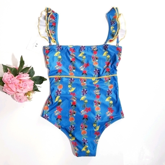 Anthropologie CAROLINA K One Piece Ruffle Swimsuit - Picture 1 of 12